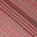 Vibrant Red Geometric Blended Cotton Lawn Fabric - Modern Print, 140 cms Width-D19170