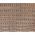 Earthy Brown Geometric Blended Cotton Lawn Fabric - Teal and Beige Accents, 140 cms Width-D19171