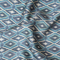 Cool Blue Geometric Blended Cotton Lawn Fabric - Modern Diamond Print, 140 cms Width-D19172 Regal Fabrics