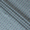 Cool Blue Geometric Blended Cotton Lawn Fabric - Modern Diamond Print, 140 cms Width-D19172 Regal Fabrics