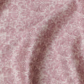 قماش قطني مخلوط باللون الوردي الناعم - طباعة زهور رقيقة، عرض 140 سم -D19173