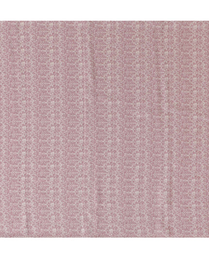 Soft Pink Blended Cotton Lawn Fabric - Delicate Floral Print, 140 cms Width-D19173