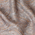 Elegant Grey Paisley Blended Cotton Lawn Fabric - Classic Design, 140 cms Width-D19176
