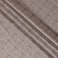 Elegant Grey Paisley Blended Cotton Lawn Fabric - Classic Design, 140 cms Width-D19176
