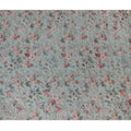 Elegant Dusty Blue Viscose Fabric with Romantic Floral Print, 110 cm Wide-D19207