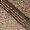 Elegant Indian Modal Satin Fabric - Peachy Floral Print, 110 cms Width - Perfect for Apparel and Crafts-D19215 Regal Fabrics