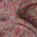 Vibrant Pink Modal Satin Fabric - Exotic Floral Pattern, 110 cms Width - Ideal for Fashion and Home Décor-D19216 Regal Fabrics