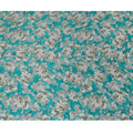 Refreshing Aqua Blue Floral Modal Satin Fabric - 110 cm Width, Luxurious Soft Material from India-D19222 Regal Fabrics