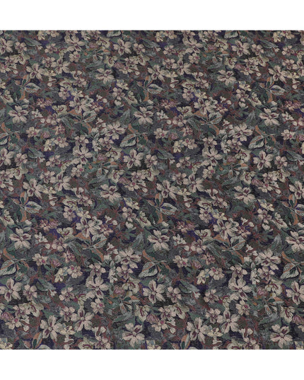 Mystic Dark Floral Modal Satin Fabric - 110 cm Width, Rich Textured Material from India-D19223