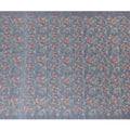 Elegant Greyish Blue Tussar Silk Fabric with Floral Embroidery - 110 cm Wide - D19612