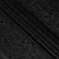 Sophisticated Black Tussar Silk Fabric with Floral Embroidery - 110 cm Wide - D19618
