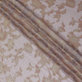 قماش شيفون حرير وردي وردي مع تصميم زهور لوركس ميتاليك، عرض 110 سم -D19732