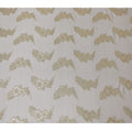 قماش شيفون حرير فرنسي عاجي (فرنساوي) مع تصميم زهور لوركس ذهبي معدني، عرض 110 سم -D19734