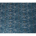 French Teal Silk Chiffon (Fransawi) Fabric with Metallic Gold and Blue Lurex Floral Design, 110 cm Width-D19737