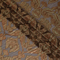 French Silk Chiffon (Fransawi) Fabric with Metallic Copper and Green Lurex Paisley Design, 140 cm Width-D19741