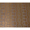 French Silk Chiffon (Fransawi) Fabric with Metallic Copper and Green Lurex Paisley Design, 140 cm Width-D19741