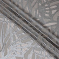 قماش شيفون حرير فرنسي (فرنساوي) مع تصميم تجريدي من اللوريكس الفضي والبيج، عرض 140 سم -D19743