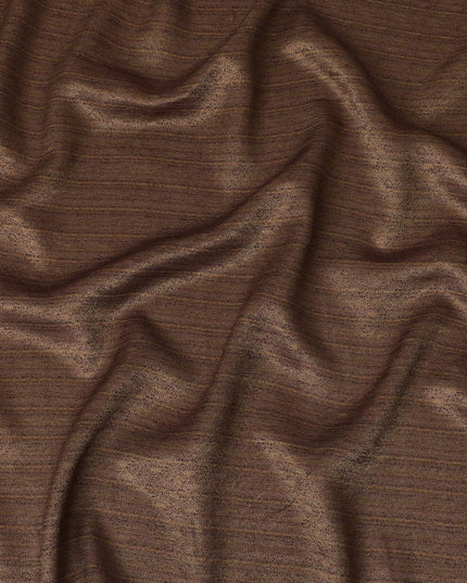 Silk Brocade Fabric with Rich Brown and Gold Striped Design, 110 cm Width, Indian Origin-D19762