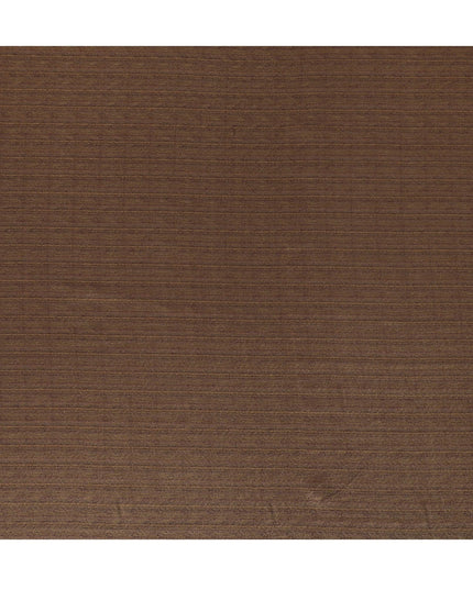 Silk Brocade Fabric with Rich Brown and Gold Striped Design, 110 cm Width, Indian Origin-D19762