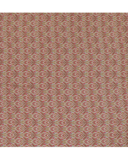 Pink and Orange Paisley Viscose Crepe Printed Fabric - 110 cm Wide-D20010