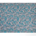 Teal and Grey Floral Viscose Crepe Printed Fabric - 110 cm Wide-D20015 Regal Fabrics