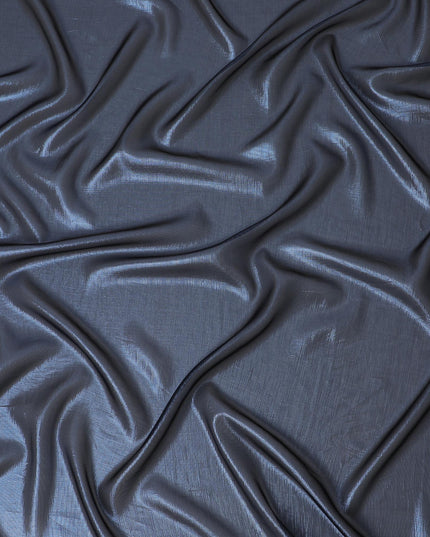 Navy Blue Silk Chiffon Metallic Fabric - 110 cm Wide-D20017