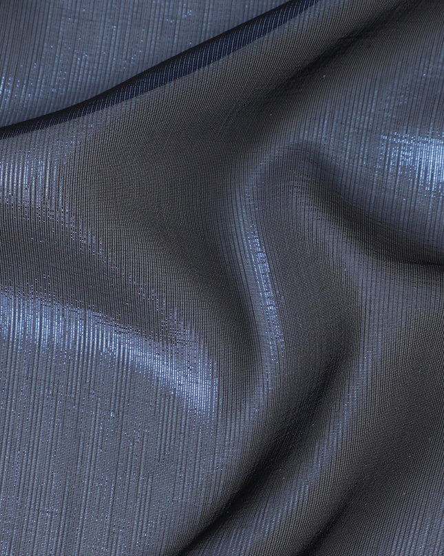 Navy Blue Silk Chiffon Metallic Fabric - 110 cm Wide-D20017