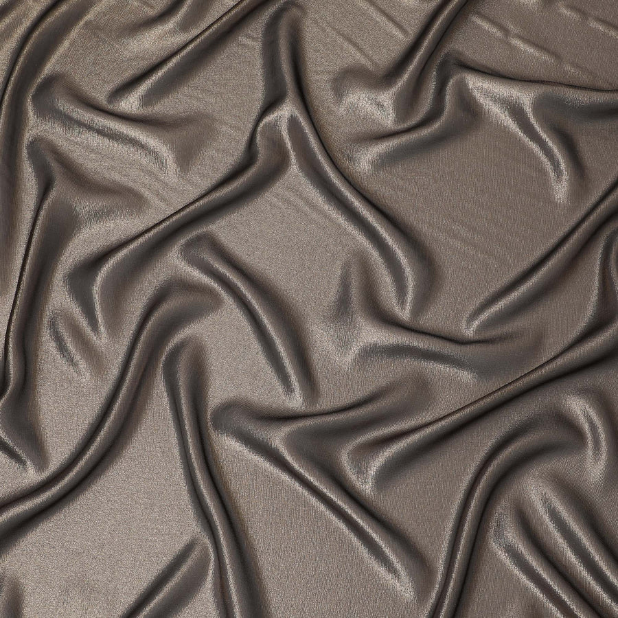 قماش شيفون حرير بني نحاسي ميتاليك - عرض 110 سم - D20021