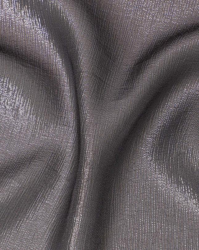 Gunmetal Grey Silk Chiffon Metallic Fabric - 110 cm Wide-D20023