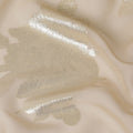 Champagne Silk Chiffon Metallic Floral Fabric with metallic lurex - 110 cm Wide-D20025