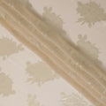 Champagne Silk Chiffon Metallic Floral Fabric with metallic lurex - 110 cm Wide-D20025