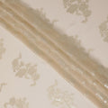 Cream Silk Chiffon Metallic Floral Fabric with Lurex - 110 cm Wide-D20027