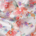Synthetic Modal Satin Fabric with Stone Work, Floral Watercolor Design, Multicolor, 110 cm Width-20028