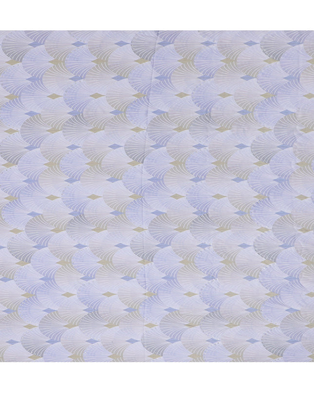 Elegant Lilac Synthetic Modal Satin Fabric with Abstract Design and Stone Work, 110 cm Width-20039