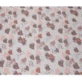 Modern Beige and Rust Synthetic Modal Satin Fabric with Leaf Pattern and Stone Work, 110 cm Width-20043