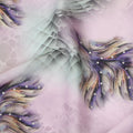Stunning Lilac Synthetic Modal Satin Fabric with Abstract Design and Stone Work, 110 cm Width-20045 Regal Fabrics