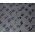 Black Silk Chiffon Fabric with Purple Lurex Floral Design, 110 cm Width - Imported from South Korea-D20232