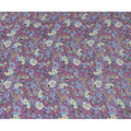 قماش كريب بنفسجي مع طبعة زهور باللونين الأزرق والأبيض، زخارف حجرية، عرض 110 سم - مستورد من الهند-D20252