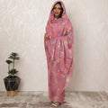 Rose Pink Sudanese Thobe Fabric in Silk Chiffon with Metallic Lurex, 4.5 Meters, 110 cm Width-D20361