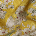 Mustard Yellow Viscose Crepe Printed Fabric with White Floral Design, 110 cm Width
-D20454 Regal Fabrics