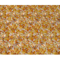 Golden Yellow Viscose Crepe Printed Fabric with Orange and White Floral Design, 110 cm Width-D20456