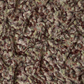 Maroon and Olive Viscose Crepe Printed Fabric with Floral Design, 110 cm Width-D20460