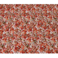 Terracotta and Cream Viscose Crepe Printed Fabric with Floral Design, 110 cm Width-D20461