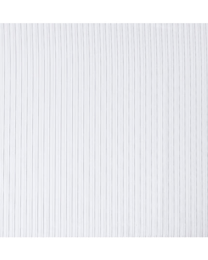 Classic White 100% Cotton Tuxedo Shirting Fabric with Fine Pinstripes, 150 cm Width, Made in Switzerland-D20467