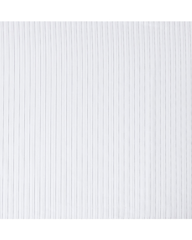 Classic White 100% Cotton Tuxedo Shirting Fabric with Fine Pinstripes, 150 cm Width, Made in Switzerland-D20467