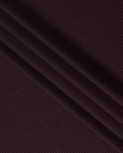 Deep Burgundy and Black Striped 100% Cotton Shirting Fabric, 150 cm Width, Made in Italy-D20469