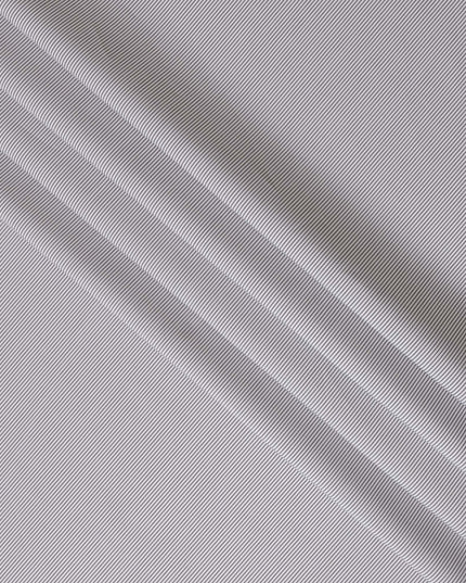 Charcoal and White Micro Striped 100% Cotton Shirting Fabric, 150 cm Width, Made in Italy-D20471