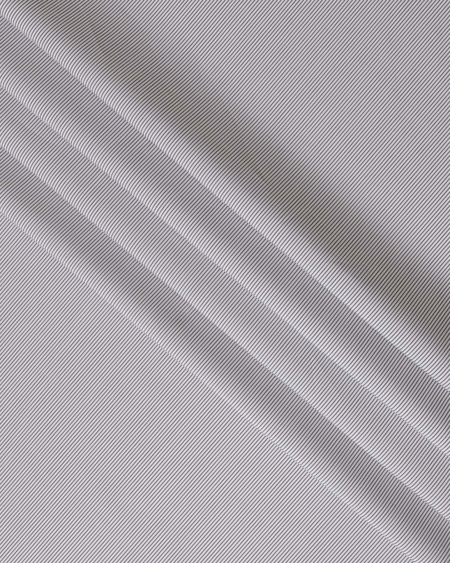 Charcoal and White Micro Striped 100% Cotton Shirting Fabric, 150 cm Width, Made in Italy-D20471