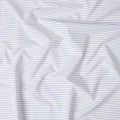 White and Navy Blue Fine Striped 100% Cotton Shirting Fabric, 150 cm Width, Made in Italy-D20473 Regal Fabrics