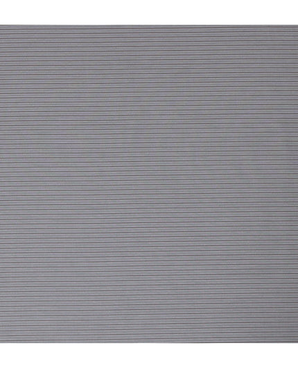 Slate Grey and White Pinstriped 100% Cotton Shirting Fabric, 150 cm Width, Made in Italy
-D20474